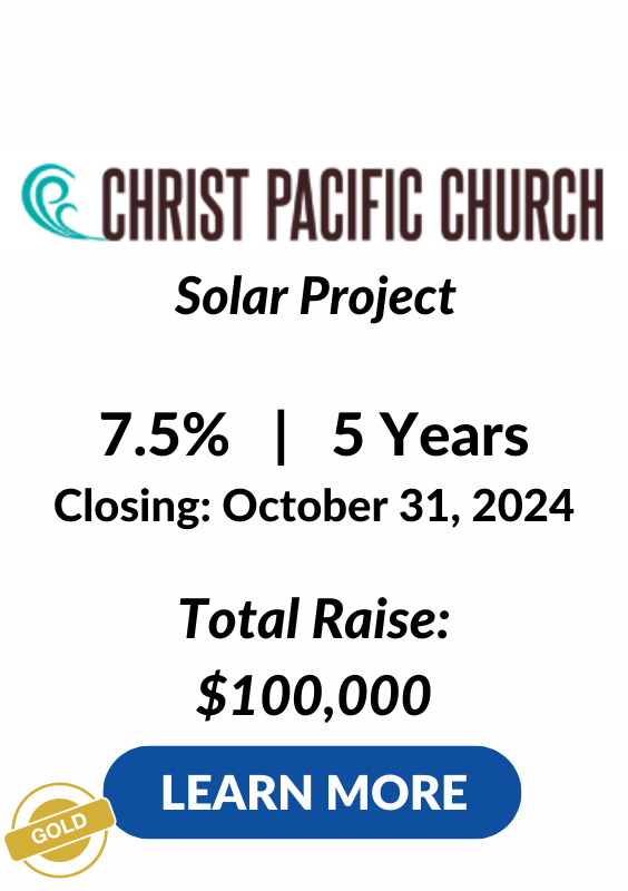 Christ Pacific Church LENDonate Investment Opportunity Closing Oct 31