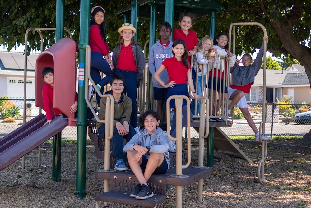 Irvine International Students on the Playground